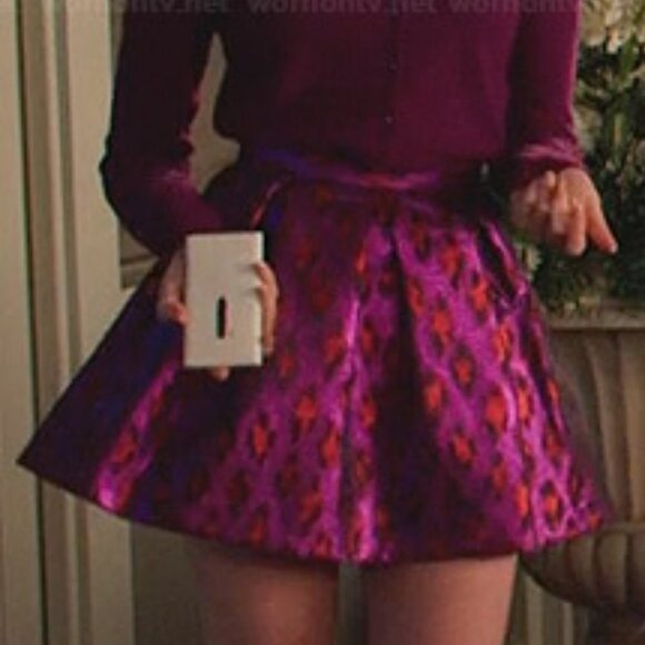 Disco Purple Lantern Skirt Metallic Leopard Size 6 - Picture 6 of 7